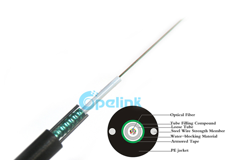 Outdoor Fiber Cable Unitube Light-Armored Loose Tube Fiber Optic Cable GYXTW